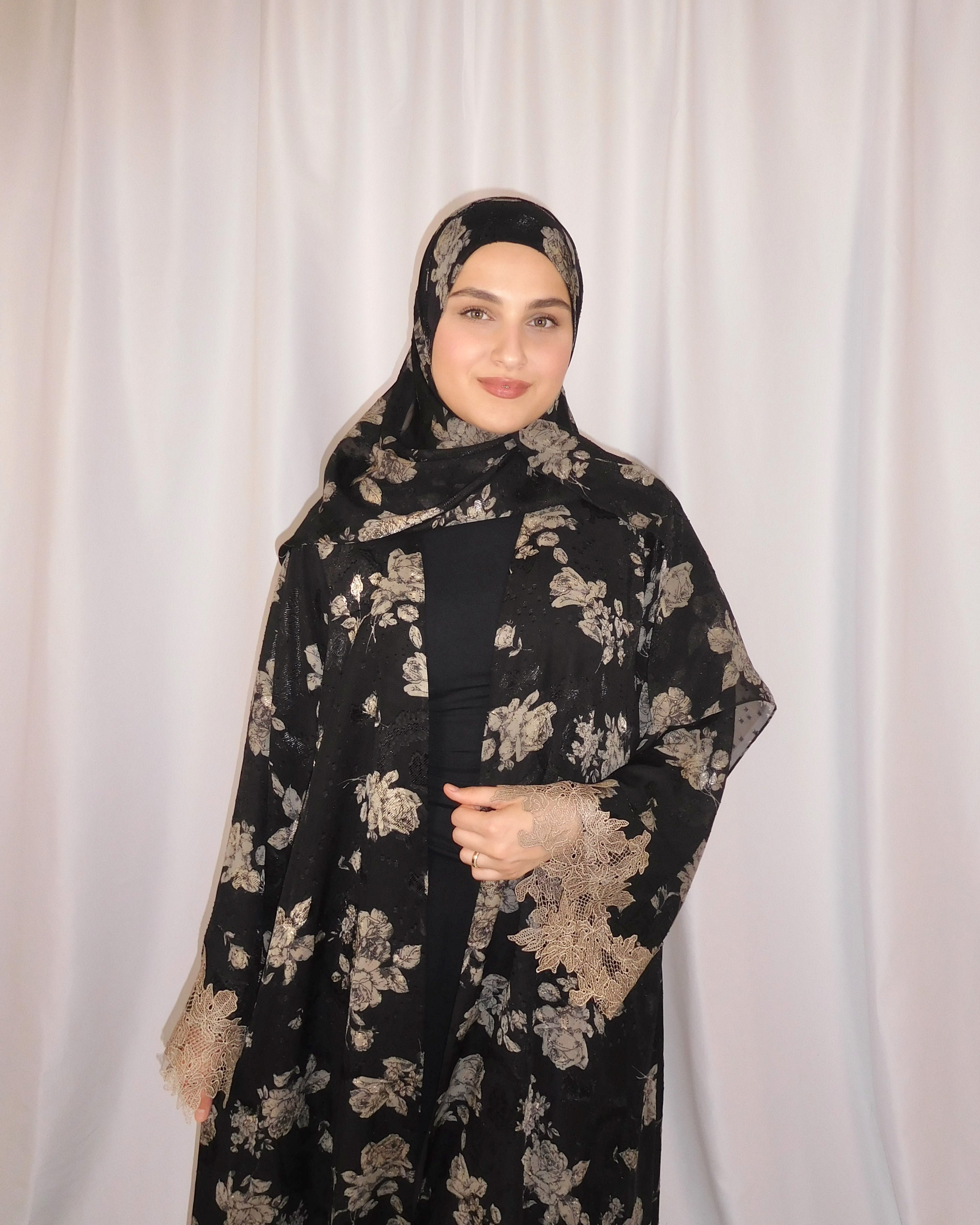 Rosalie Noir Print Abaya