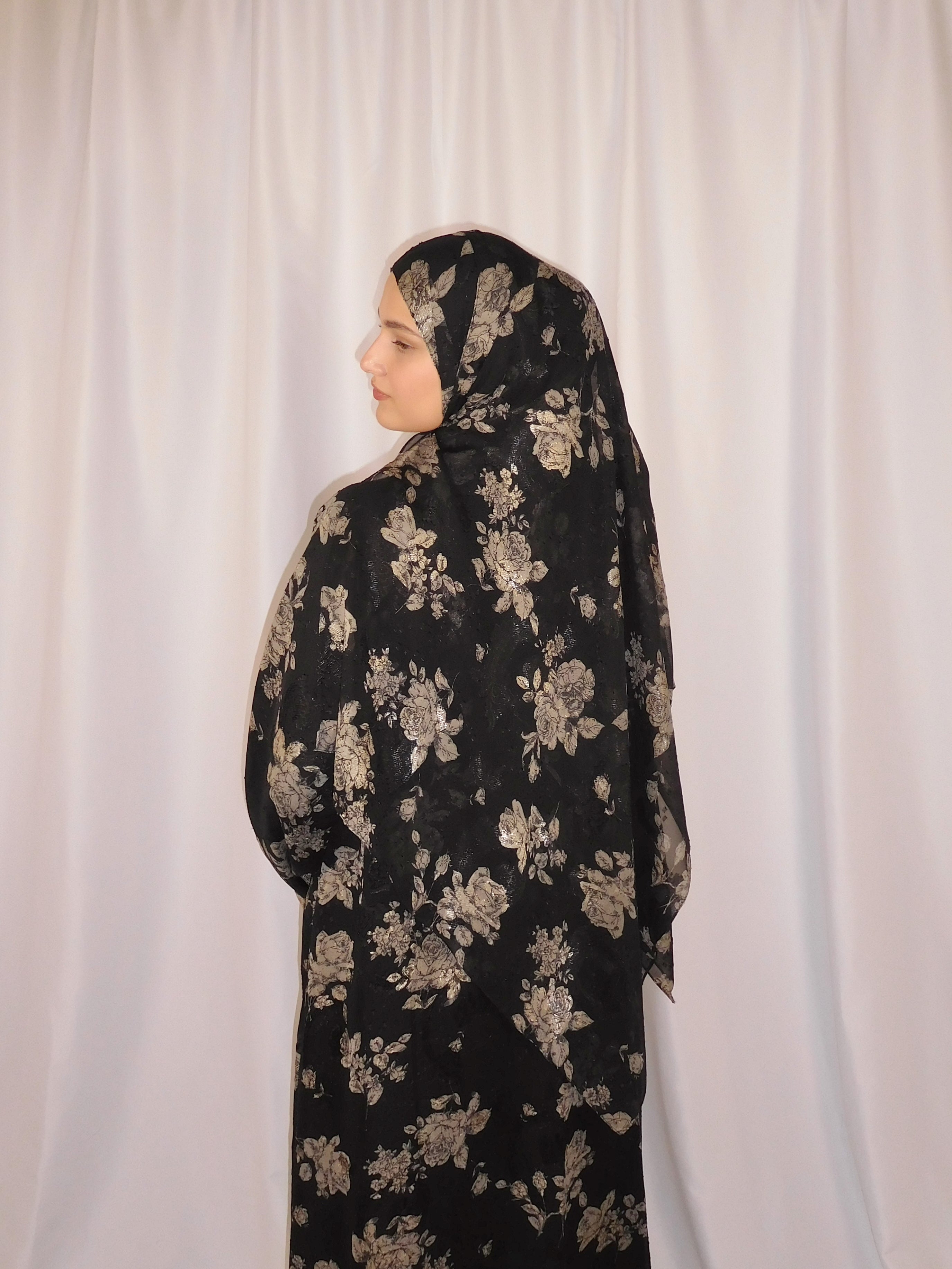 Rosalie Noir Print Abaya