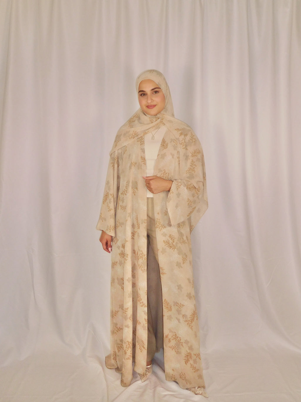 Maple Blossom Print Abaya
