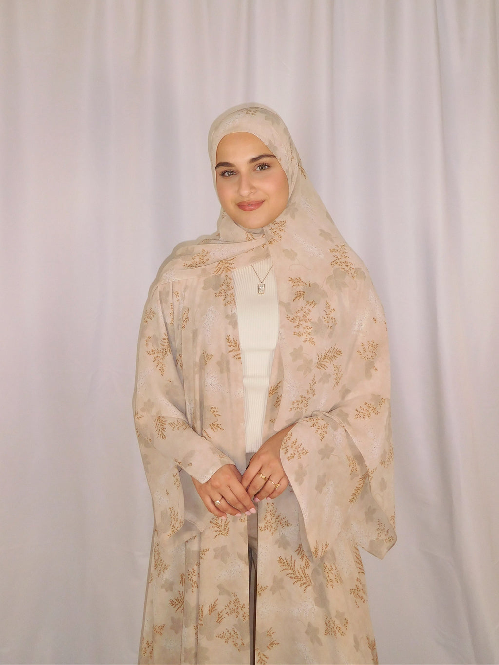 Maple Blossom Print Abaya