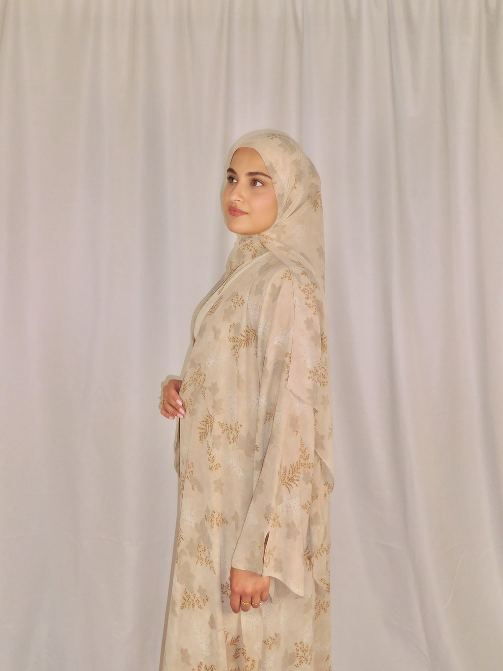 Maple Blossom Print Abaya