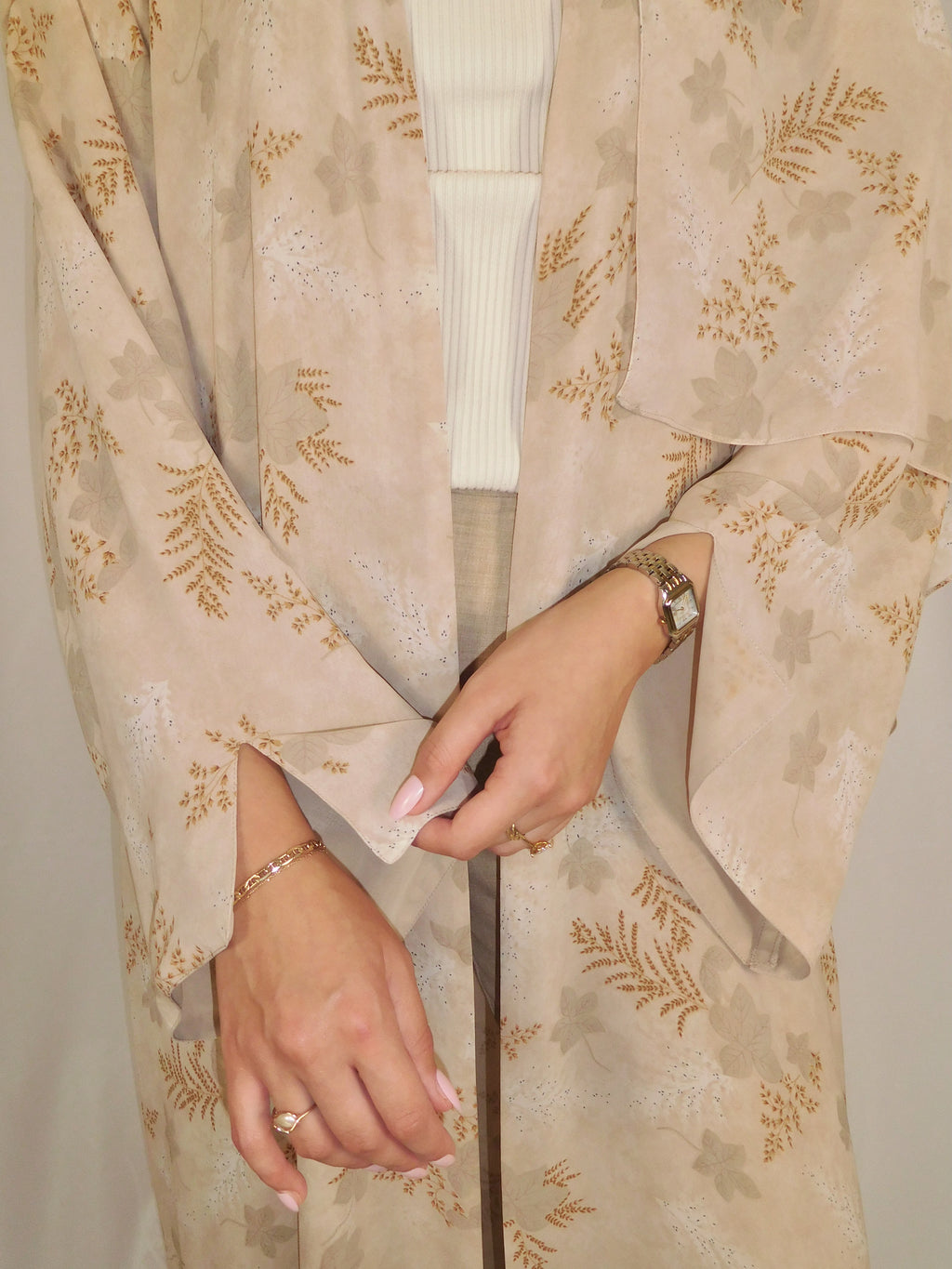 Maple Blossom Print Abaya