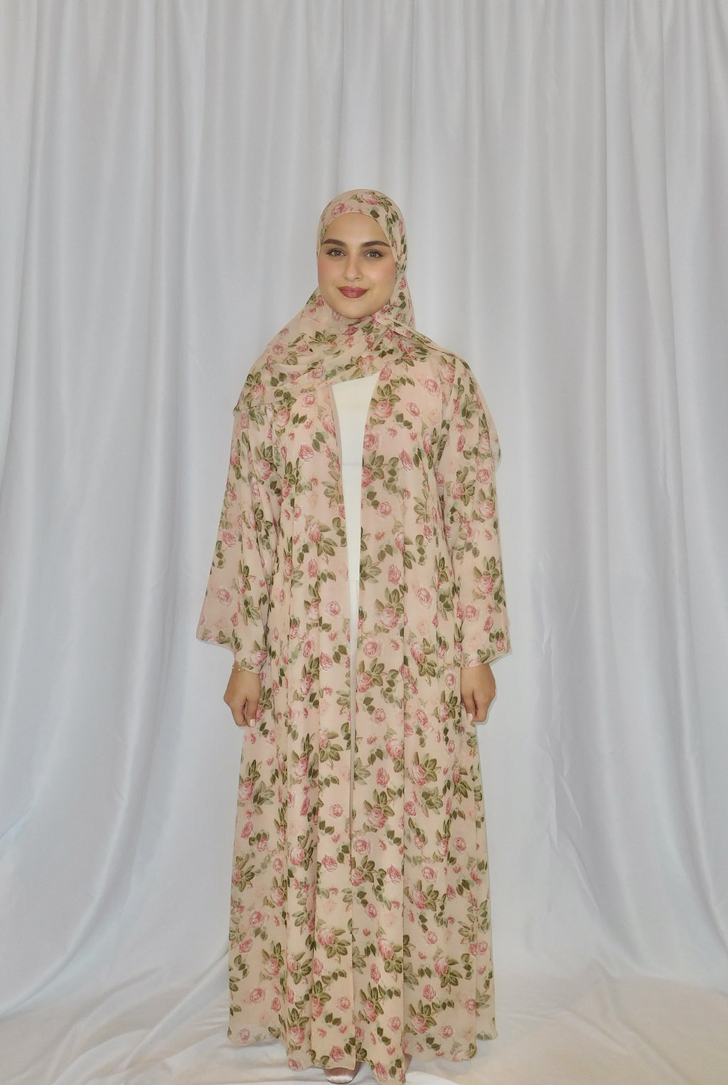Rosette Print Abaya