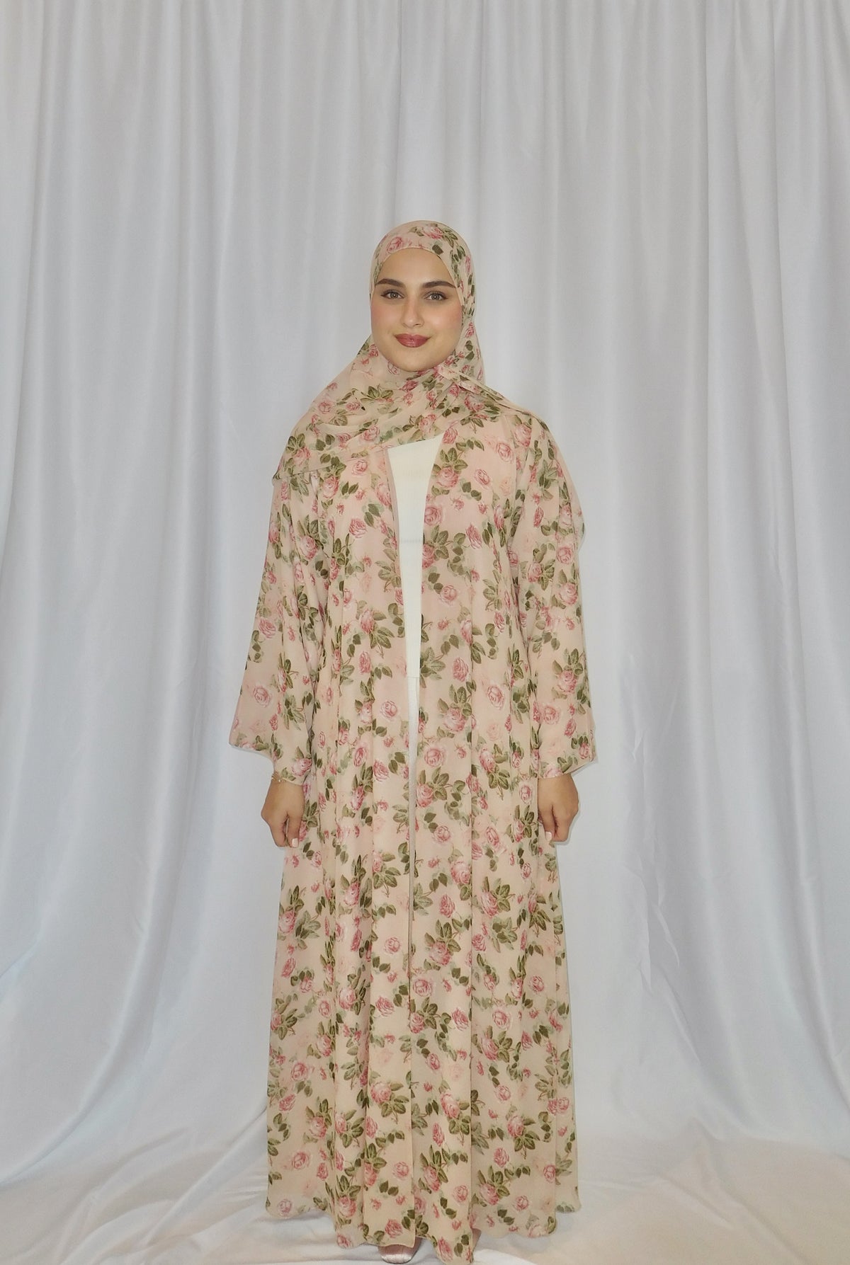Rosette Print Abaya