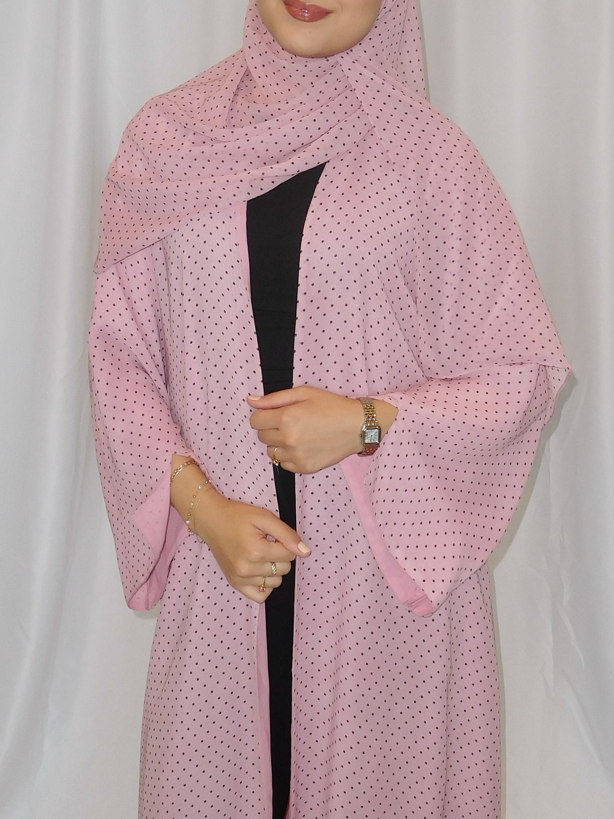 Orchid Dotted Print Abaya