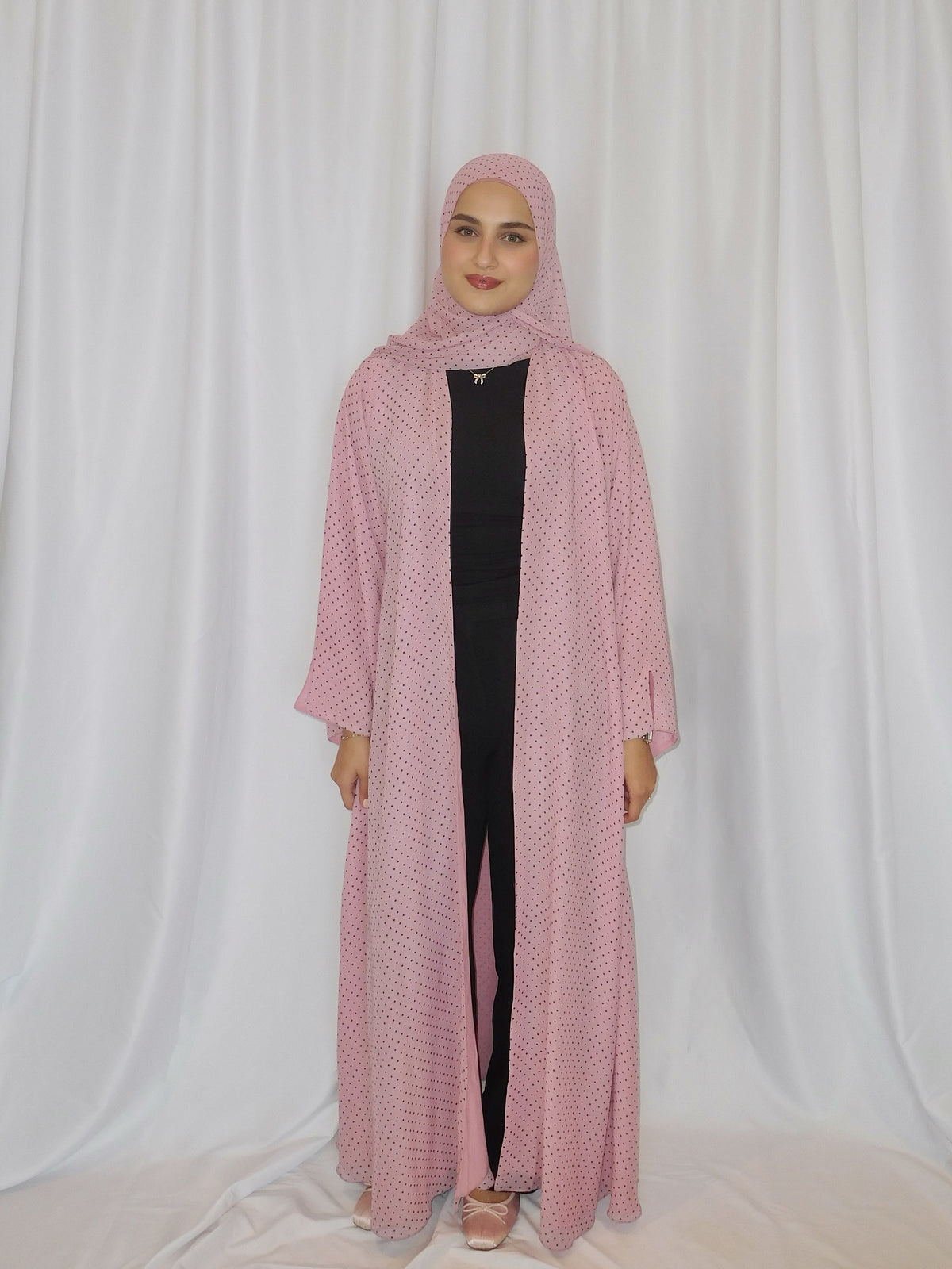 Orchid Dotted Print Abaya