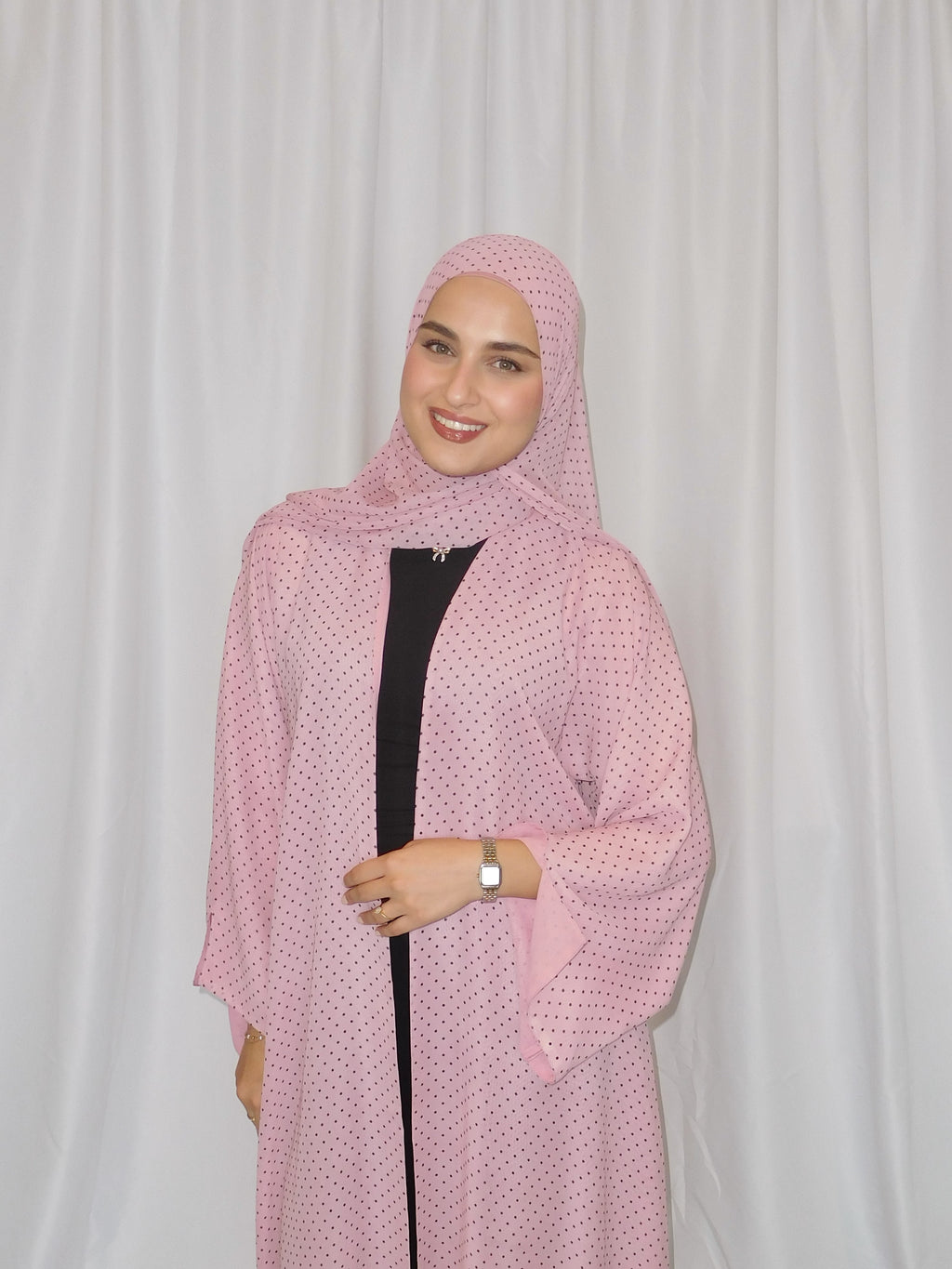 Orchid Dotted Print Abaya
