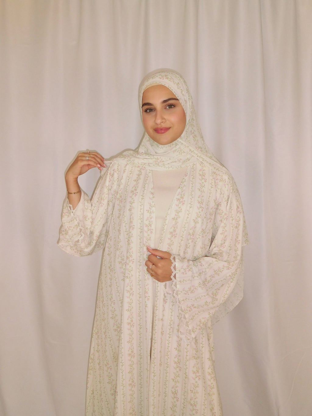 Reverie Lace Print Abaya