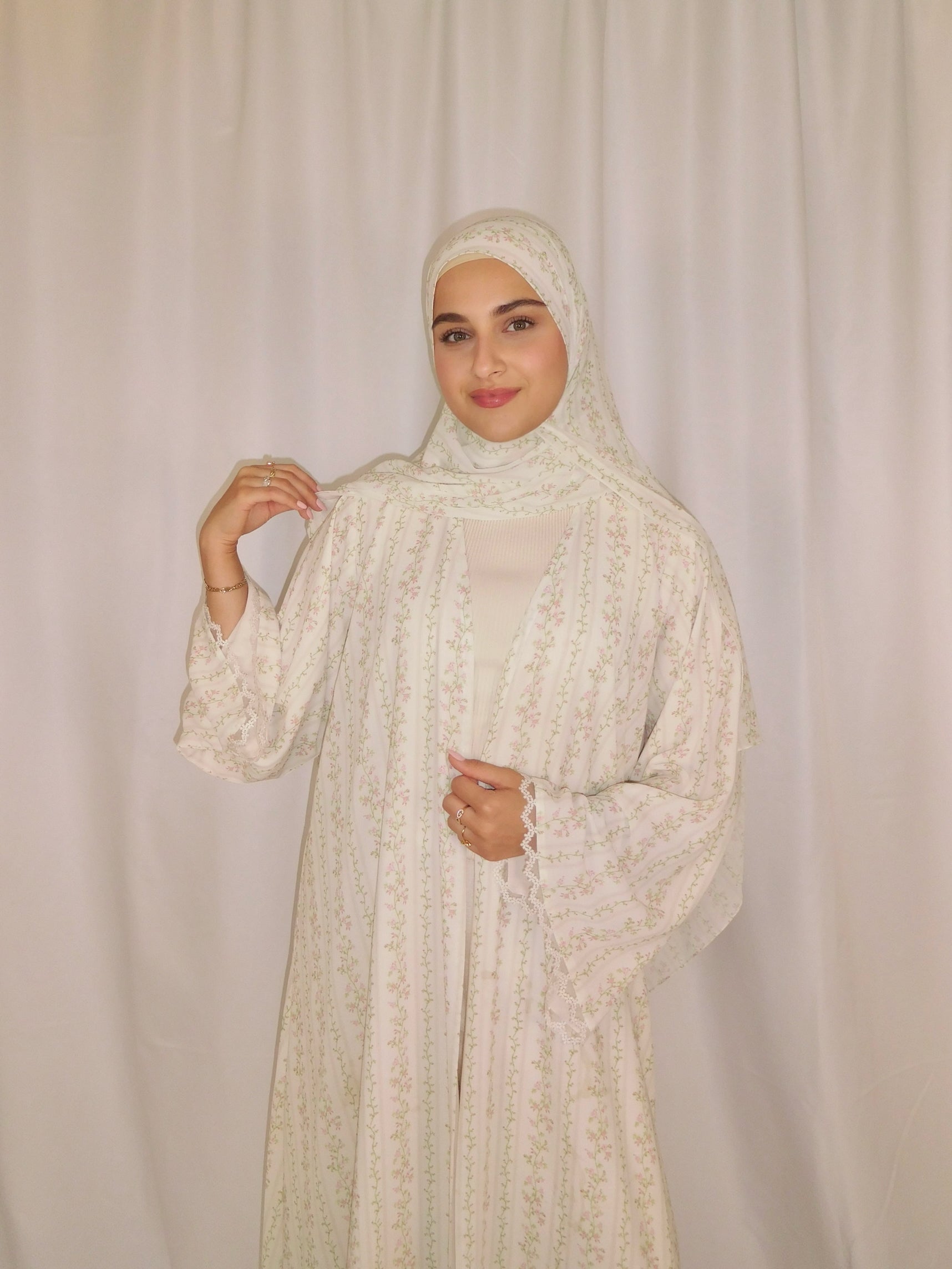 Reverie Lace Print Abaya