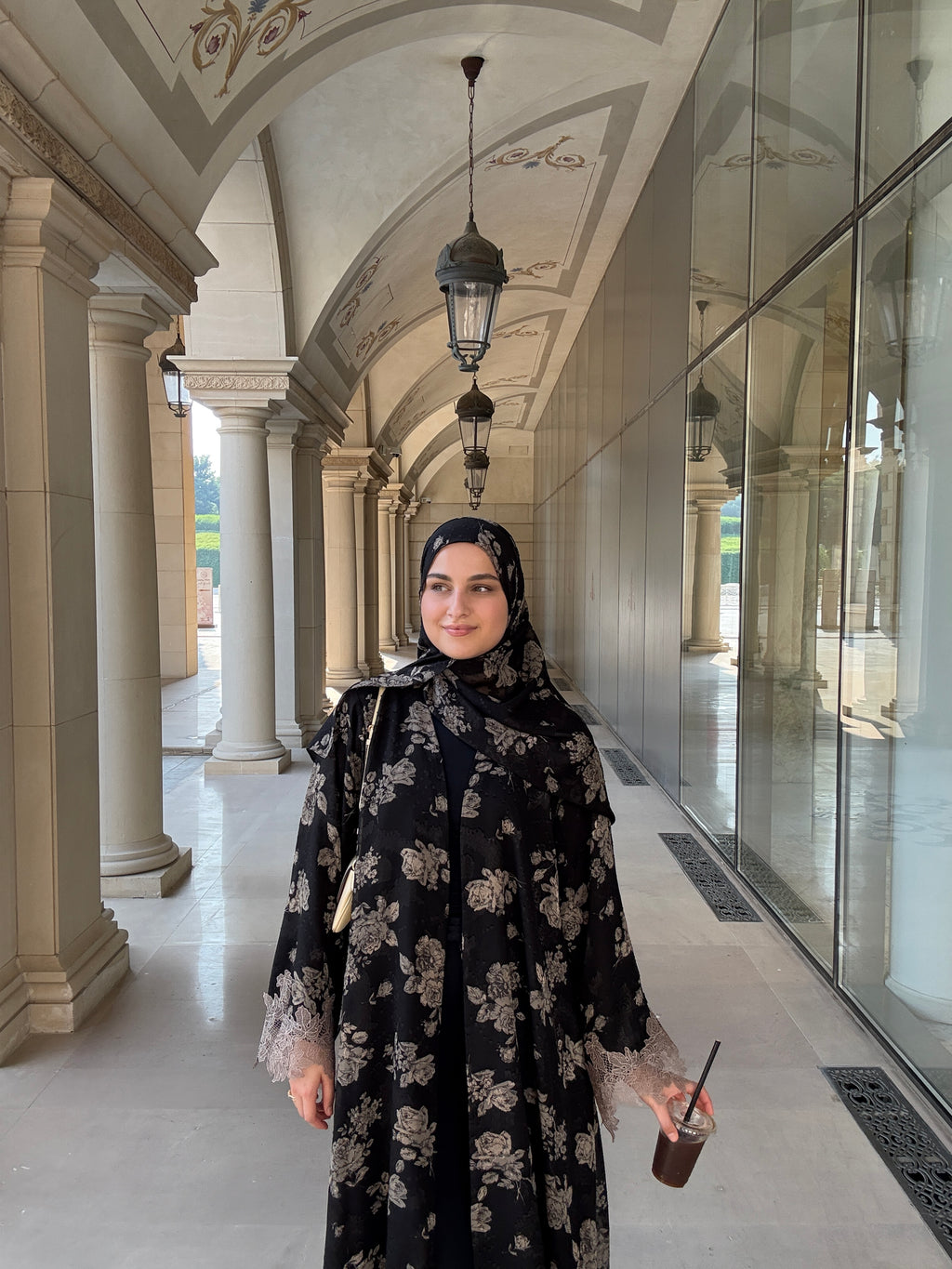 Rosalie Noir Print Abaya