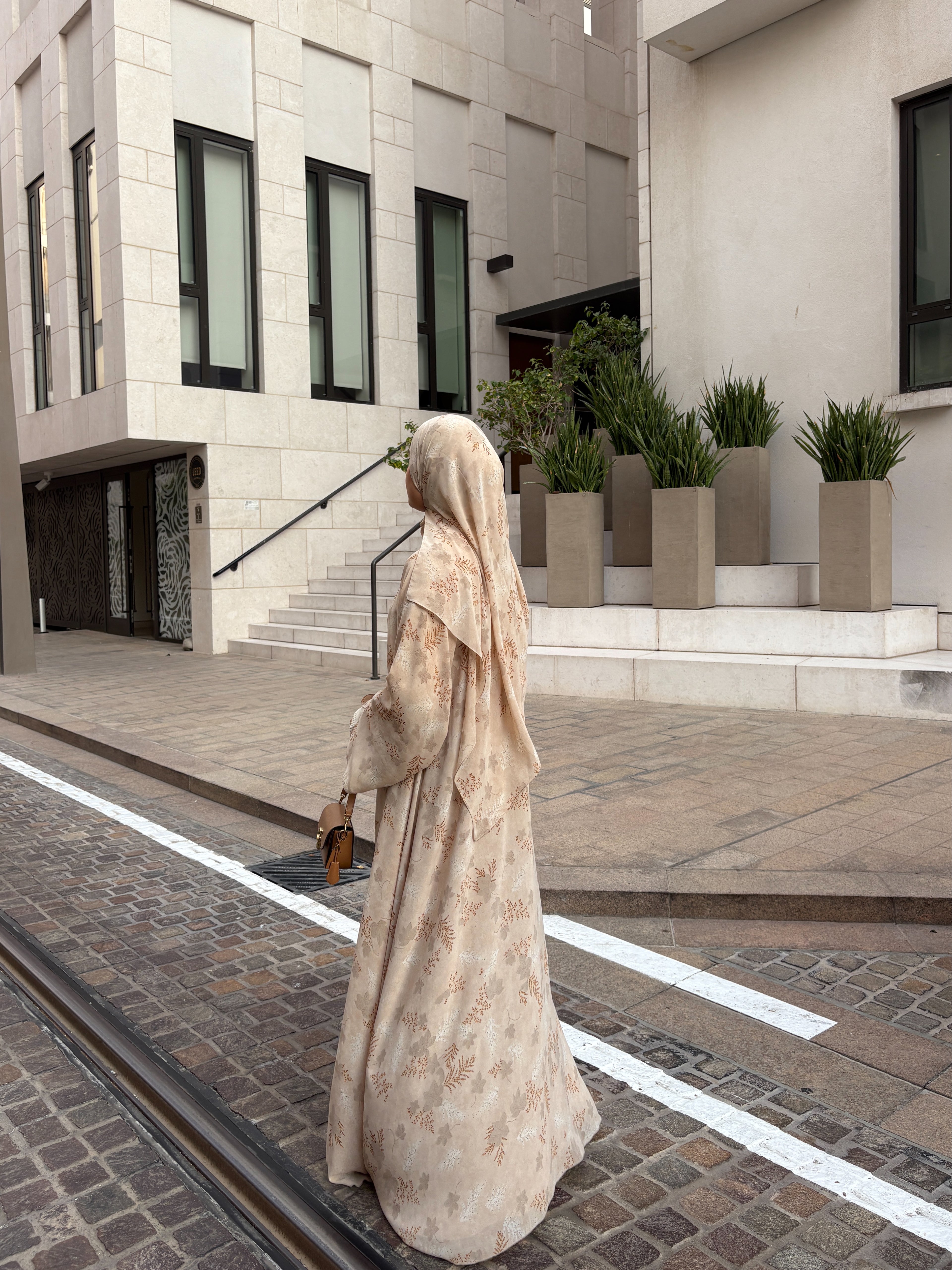 Maple Blossom Print Abaya