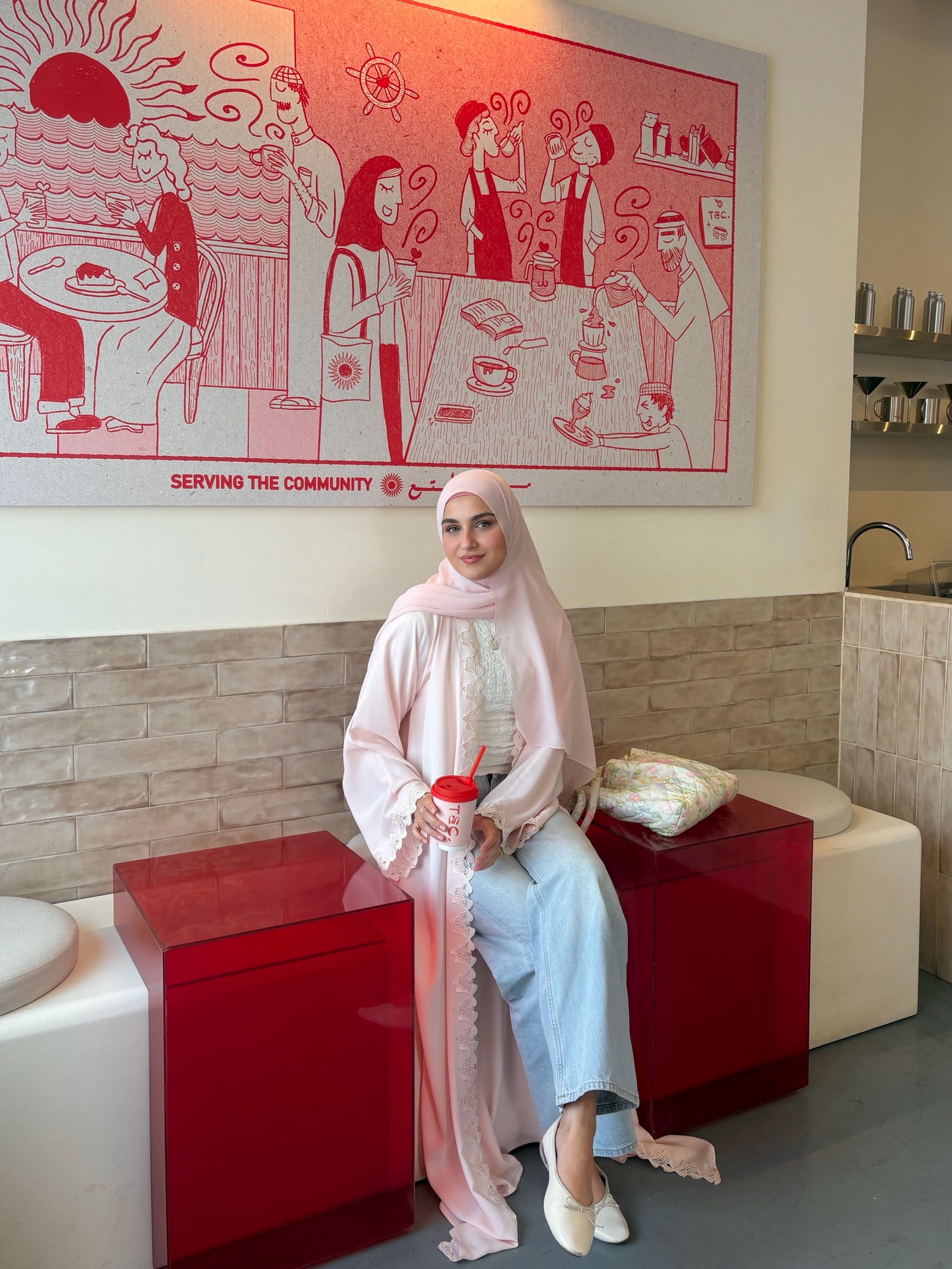 The Chérie Abaya - Petal Pink